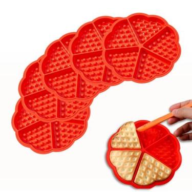 Imagem de 5 Assadeiras De Waffle Forma De Silicone Waffles Cores Sortidas - Kit 