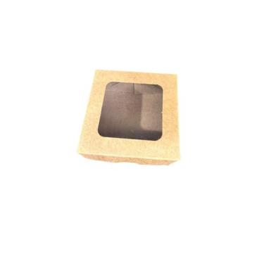 Imagem de Kit 50un Caixa De Doce Brigadeiro Com Visor 8x8x4 Kraft - elite