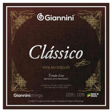 Imagem de Encordoamento de nylon clássico tensão leve - giannini