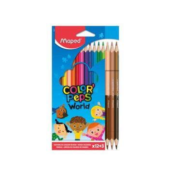 Imagem de Lapis De Cor Maped 12 Cores Mais 3 Tons De Pele Color Peps