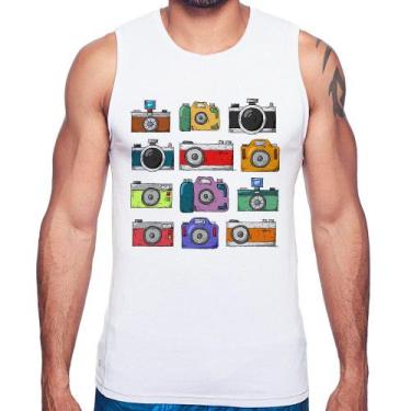 Imagem de Regata Câmeras Retrô - Foca na Moda, Branco, P