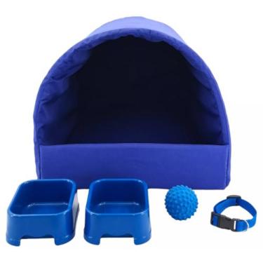 Imagem de Kit Cachorro Gato Cama Caminha Tunel Coleira Brinquedo Comedor Médio -