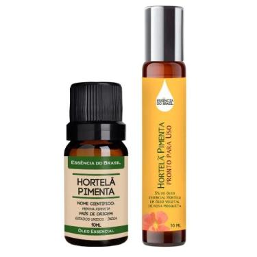Imagem de Kit Óleo Essencial Menta Piperita + Pronto Uso Roll On 10ml - Essência