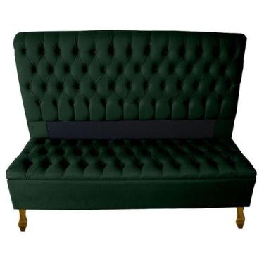 Imagem de Cabeceira + Recamier Baú Capitone Iza Para Cama Box Super King 198 Cm 