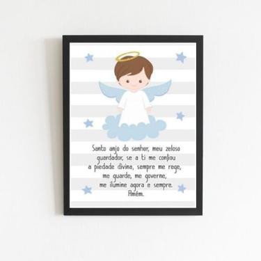 Imagem de Quadro Santo Anjo Anjinho Menino 24x18cm - Quadros On-line