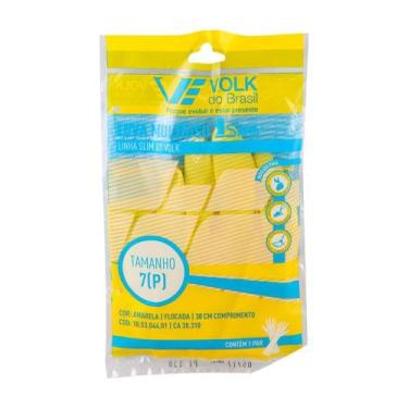 Imagem de Luva Latex Volk Multiuso Tamanho P Amarela 2 Und - Volk Do Brasil