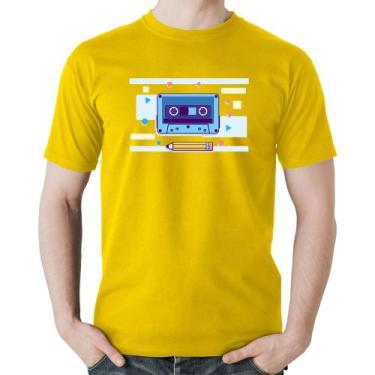 Imagem de Camiseta Algodão Fita Cassete - Foca na Moda, Amarelo, M
