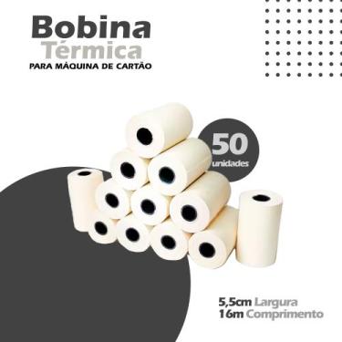 Imagem de Bobina Para Máquina de Cartão Crédito Débito 50 Un 57x16 - Papelaria S