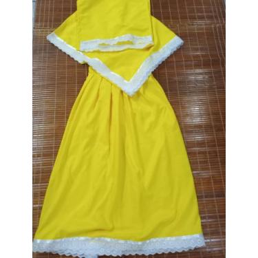 Imagem de Umbanda e candomblé, conjunto 3 peças em tactel micro fibra amarelo