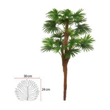Imagem de Planta Árvore Artificial Palmeira Leque Real Toque X18 Verde 1,70m - F
