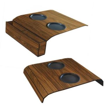 Imagem de Kit 2 Suporte Porta Copos Com Porta Controle Braço Sofá Casa - Cia Las