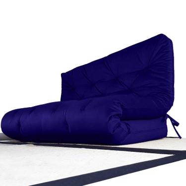 Imagem de Colchão Futon King Dobrável Sofa Cama Acquablock Azul Royal