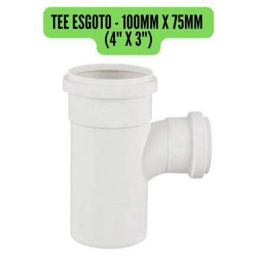 Imagem de Conexões de Esgoto 100mm 4" Branco/Cotovelo/Luva/Tee/Caps/Junção/Luva 
