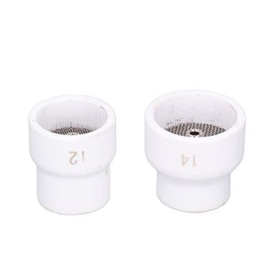Imagem de Copo de Soldagem Tig, 2 Peças, Kit de Conjunto de Acessórios de Bico Cerâmico, 12#/14# para Wp9/17/18/20/25/26, Com Caixa de Plástico, (Branco)