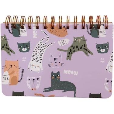 Imagem de Agenda p/ Anotações Espiral 52 Páginas Gatos Capa 2 - Quanhe