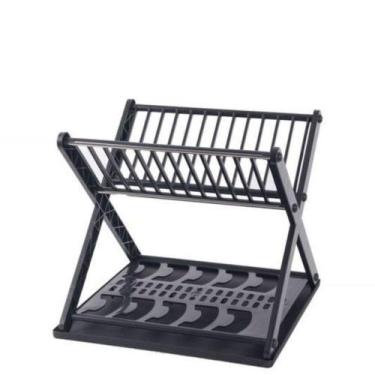 Imagem de Escorredor de Louça Duplo Porta Pratos e Talheres  Desmontável, Compac