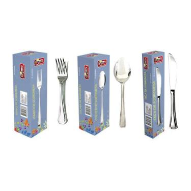 Imagem de Jogo Faca Garfo Colher Inox Sobremesa 36 Peças Restaurante - Catuaí