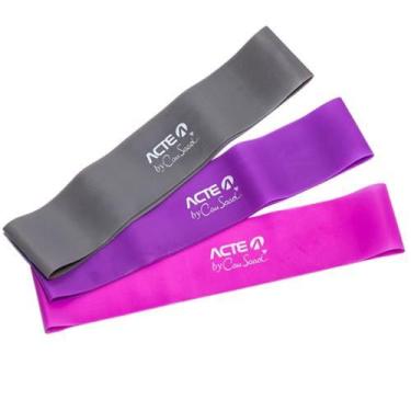 Imagem de Kit Mini Band Exercício Alongamento Rosa - Acte Sports