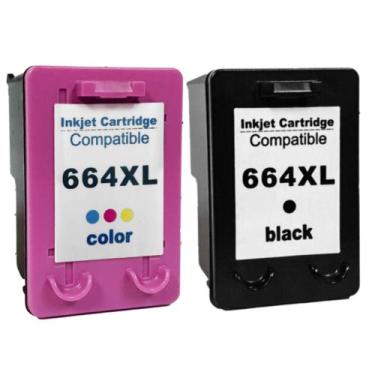 Imagem de Kit Cartucho de Tinta Preto + Color Compatível 664XL F6V30A  2136 1115