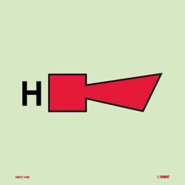 Imagem de NMC National Marker Corp. IMO116R IMO, símbolo, halon de buzina de alarme de incêndio, 15 cm x 15 cm, laminado rígido brilhante