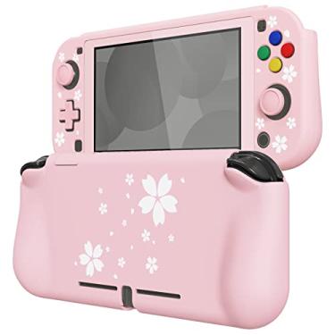 Imagem de playvital ZealProtect Protective Case for Nintendo Switch Lite, Hard Shell Ergonomic Grip Cover for Nintendo Switch Lite w/Screen Protector & Thumb Grip Caps & Button Caps - Cherry Blossoms Petals