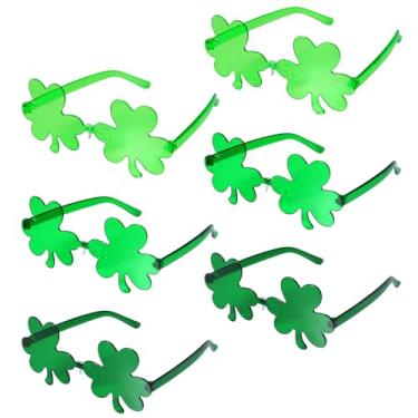 Imagem de Mikovivi 6 pares de óculos de sol do Dia de São Patrício, óculos de trevo verde, trevo irlandês, óculos de duende, acessórios de dia de São Patrício, acessórios para decoração de festas, adereços