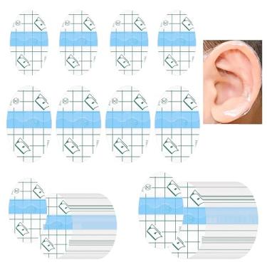 Imagem de 200 peças de mini bandagens adesivas transparentes à prova d'água para feridas, adesivos de ouvido impermeáveis para bebês, protetores de ouvido para crianças, chuveiro, surfe (pequeno e grande)