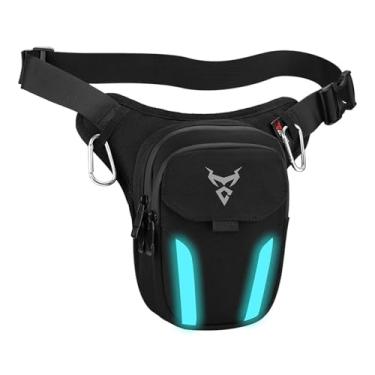 Imagem de Bolsa de perna de motocicleta, cinto de coxa, bumbum, impermeável, ciclismo, motociclista, pochete para moto, viagem, trilhas, bolso, Azul