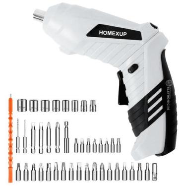 Imagem de Parafusadeira Pequena Sem Fio Recarregável Possui Maleta 47 Acessórios