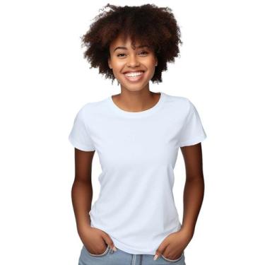 Imagem de Baby Look Branca Lisa Feminina Adulto Algodão com Poliéster - UseP4, B