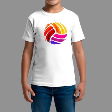 Imagem de Camiseta Infatil 100% Algodão Casual Estilosa Manga Curta Voleiball - 