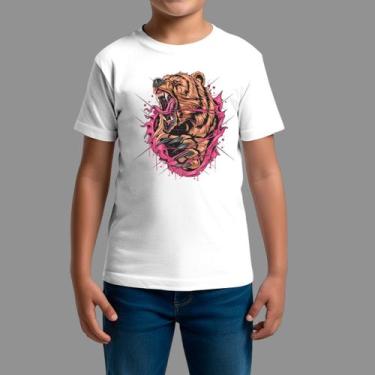 Imagem de Camisetas Infatil 100% Algodão Casual Moda De Rua Gola Redonda Urso Ru