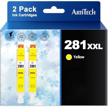 Imagem de ARTITECH Cartuchos de tinta compatíveis com Canon CLI-281 CLI-281 XXL Amarelo Use para PIXMA TS9120 TR7520 TR8520 TS6120 TS6220 TS8120 TS8220 TS9520 TS6320 TS9521C, 2 unidades CLI281 S