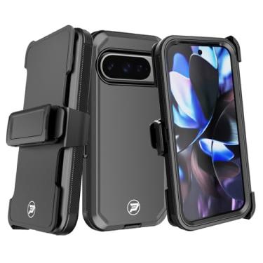 Imagem de Wireless ProTech Capa compatível com Google Pixel 9 e Pixel 9 PRO (tela de 6,3 polegadas), coldre com clipe de cinto resistente com camada tripla de TPU e capa lisa de policarbonato