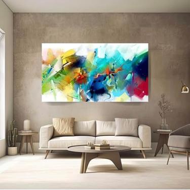 Imagem de Quadro Tela Canvas 90x60 Decorativo Sala Abstrato Diversos Cor Abstrato 01 Cor da armação Tecido Sobre Tela