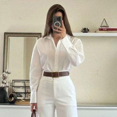 Imagem de Camisa Feminina Social Elegante Manga Longa com botoes - Bella Top Mod