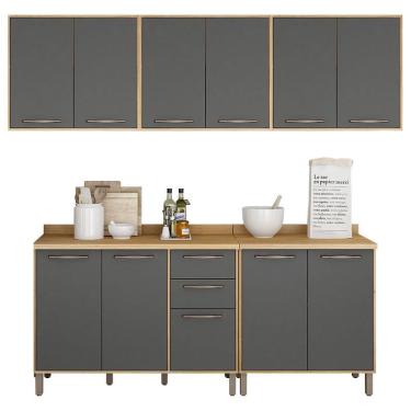 Imagem de Cozinha 5 Peças Áustria Cinamomo Grafite - Valdemóveis