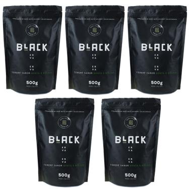 Imagem de Kit 5X Erva Mate Tereré Black Erva 500G Sabor Menta E Boldo