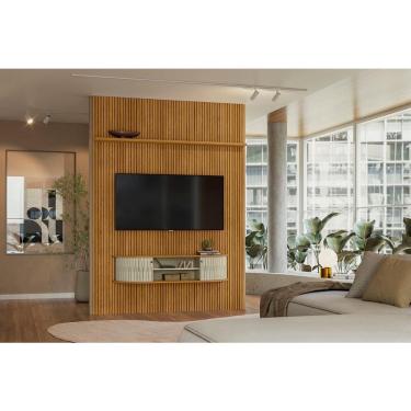 Imagem de Painel + Rack Suspenso New Monte Carlo Para TV até 65 Polegadas - Cumaru Opala - Madetec