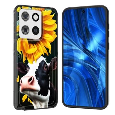 Imagem de JHYYTUJTYP Capa para Moto G Stylus 5G 2025, [Teste de queda de grau militar] Capa protetora resistente à prova de choque resistente para Motorola Moto G Stylus 5G 2025, linda vaca girassol