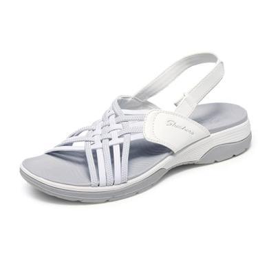 Imagem de Skechers Sandália feminina Archfit Reggae Sport-Hometown, Branco/Cinza, 41