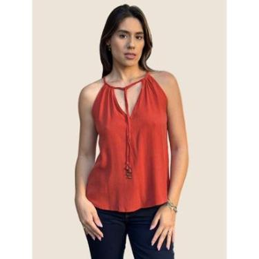 Imagem de Blusa Alcinha Decote Ponteira Maria Filó Cor:;Tamanho:M-Feminino