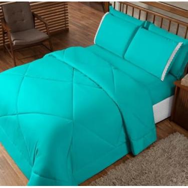 Imagem de Kit Edredom Casal Queen Jogo de Lençol 06 peças Aconchego Dupla Face (Tifanny)