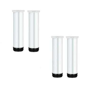 Imagem de Pés ajustáveis de aço inoxidável para móveis de 6 a 50 cm, pés de mesa de armário de cozinha com almofadas de borracha, resistente 150 kg, fácil instalação (40 cm (15,7 pol))