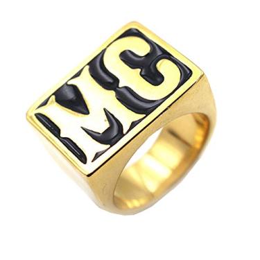 Imagem de OAKKY Anéis masculinos estilo europeu titânio aço dominador MC, Metal