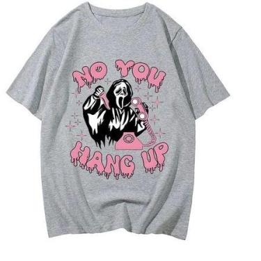 Imagem de Camiseta Básica No You Hang Up Ghostface Unissex - loja dinka, g, cinz