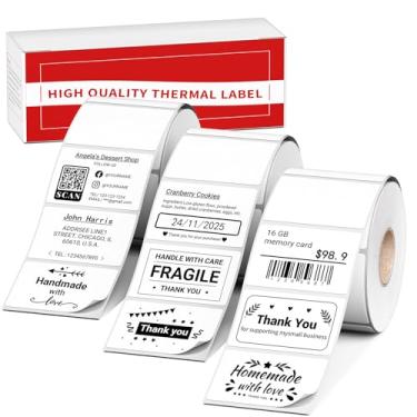 Imagem de Etiquetas térmicas M110 brancas - 40 x 30 mm (40 x 30 mm) refil de etiqueta mestre de impressão original compatível com etiquetas Phomemo para impressora M110 M100 M220 M200 M221 M260 M150 M250