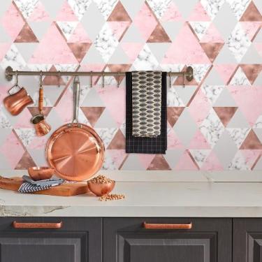 Imagem de Papel De Parede Autocolante Zara Onix Metallic Rose Gold - Inove Papéi