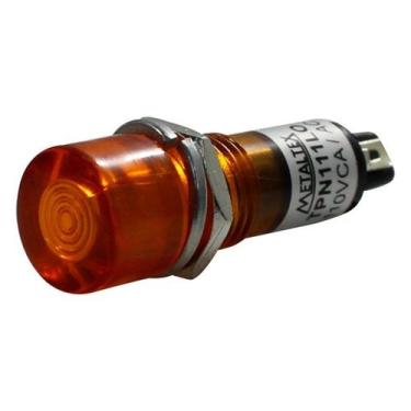 Imagem de Sinaleiro Redondo 11mm 110VCA Laranja Metaltex, Laranja