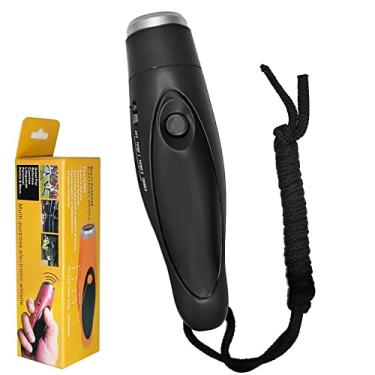 Imagem de Apito eletrônico para técnicos, apito elétrico portátil com cordão e três tons para voleibol, árbitro de futebol, professor de P.E. Marina, polícia, acampamento ao ar livre, emergência de autodefesa